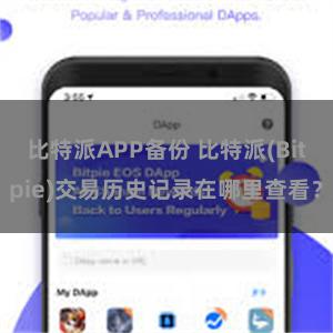 比特派APP备份 比特派(Bitpie)交易历史记录在哪里查看？