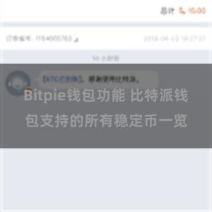 Bitpie钱包功能 比特派钱包支持的所有稳定币一览